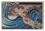 Nichiren Calms a Storm in Kakuda -  Utagawa Kuniyoshi - McGaw Graphics