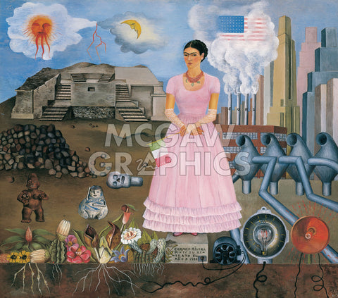 Self-Portrait on the Borderline between Mexico and the United States, 1932 -  Frida Kahlo - McGaw Graphics