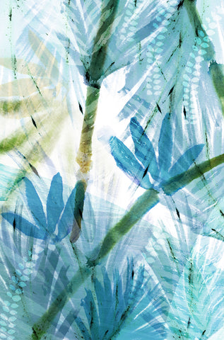 Blue Bamboo Flowers I -  Flora Kouta - McGaw Graphics