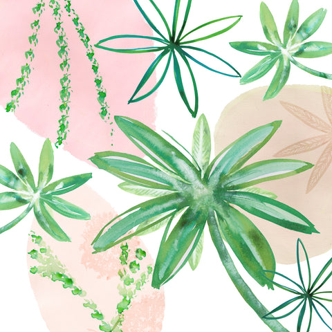 Lime Leaves on Pink II -  Flora Kouta - McGaw Graphics