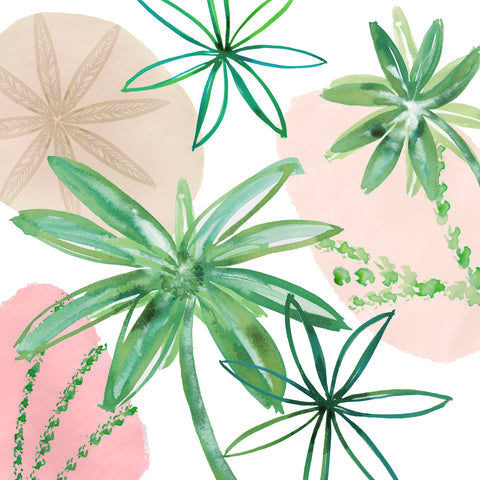 Lime Leaves on Pink III -  Flora Kouta - McGaw Graphics