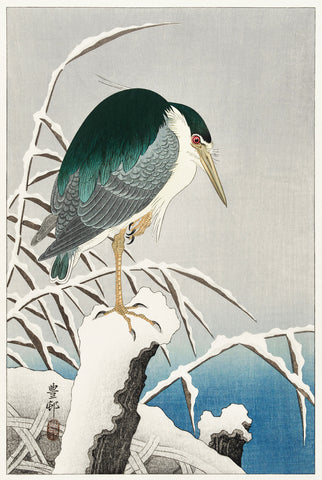 Heron in Snow -  Ohara Koson - McGaw Graphics