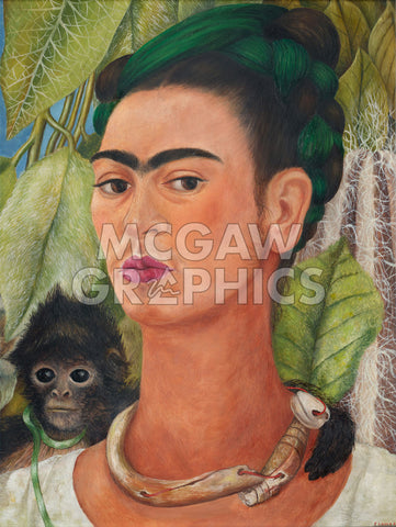 Self-Portrait with Monkey, 1938 -  Frida Kahlo - McGaw Graphics