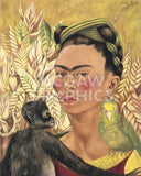 Self-Portrait with Monkey and Parrot, 1942 -  Frida Kahlo - McGaw Graphics