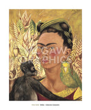 Self-Portrait with Monkey and Parrot, 1942 -  Frida Kahlo - McGaw Graphics