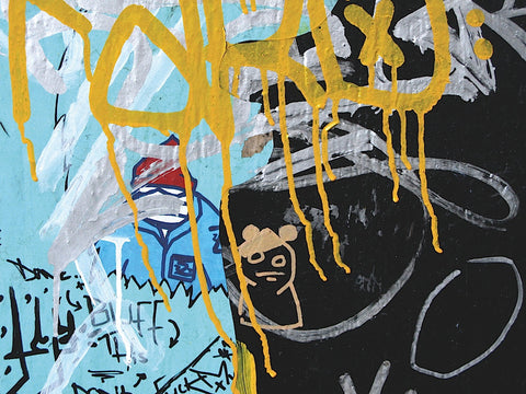 Yellow Aqua Graffiti 2 -  Jenny Kraft - McGaw Graphics
