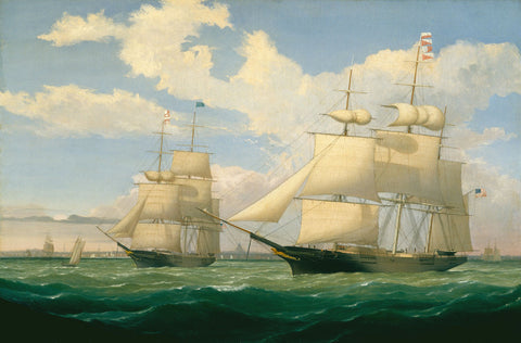 The Ships “Winged Arrow” and “Southern Cross” in Boston Harbor, 1853 -  Fitz Hugh Lane - McGaw Graphics