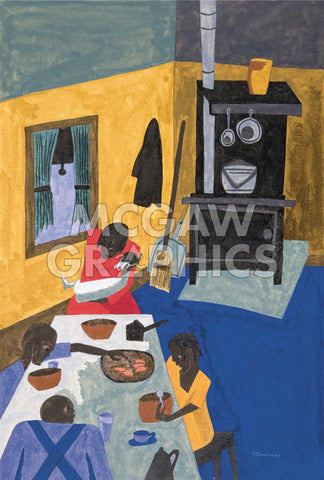 This is a Family Living in Harlem, 1943 -  Jacob Lawrence - McGaw Graphics