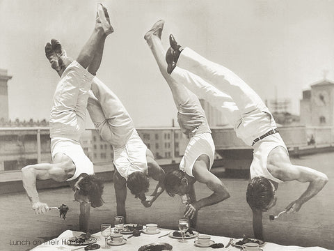 Lunch on Their Hands -  Vintage Photography - McGaw Graphics