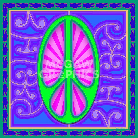 Peace sign (green) -  Kem McNair - McGaw Graphics