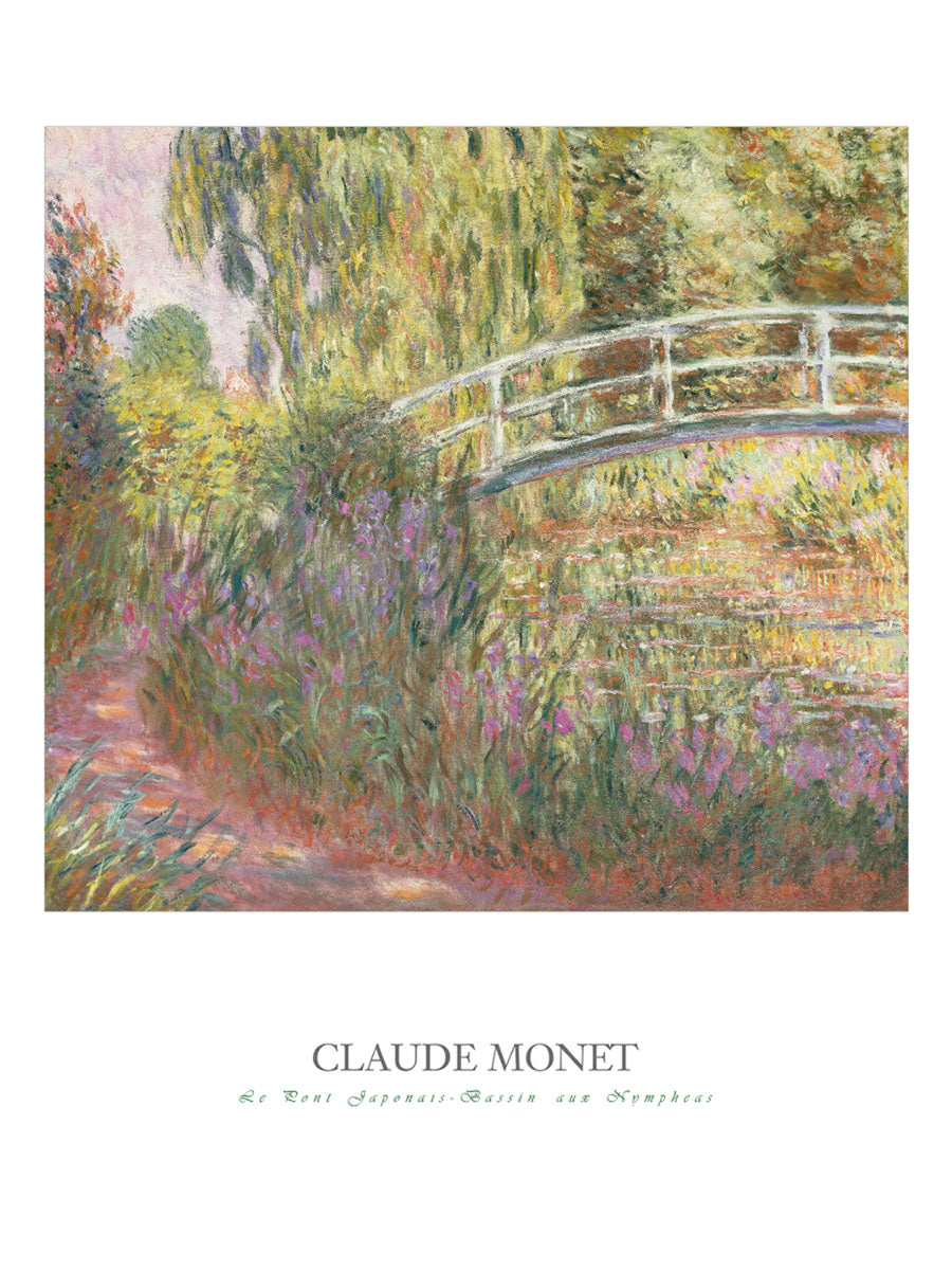 Tableau Claude Monet : Nymphéas Et Pont Japonais – Reproduction Impression Sur Toile, Déco Murale