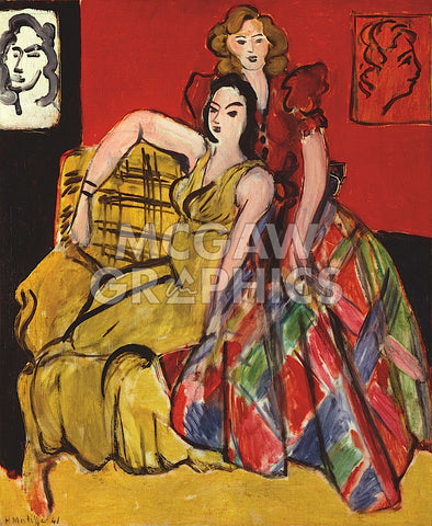 Two Young Women, the Yellow Dress and the Scottish Dress, 1941 -  Henri Matisse - McGaw Graphics