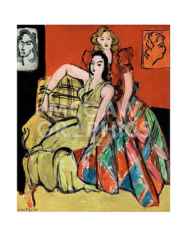 Two Young Women, the Yellow Dress and the Scottish Dress, 1941 -  Henri Matisse - McGaw Graphics