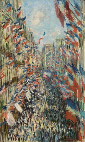 The Rue Montorgueil in Paris Celebration of June 30, 1878 -  Claude Monet - McGaw Graphics