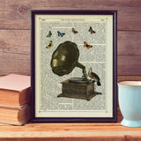 Gramophone, Bird & Butterflies -  Marion McConaghie - McGaw Graphics