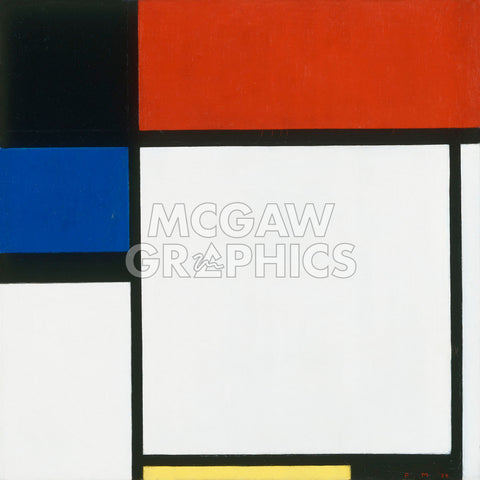 Composition No. III / Fox Trot B with Black, Red, Blue and Yellow, 1929 -  Piet Mondrian - McGaw Graphics