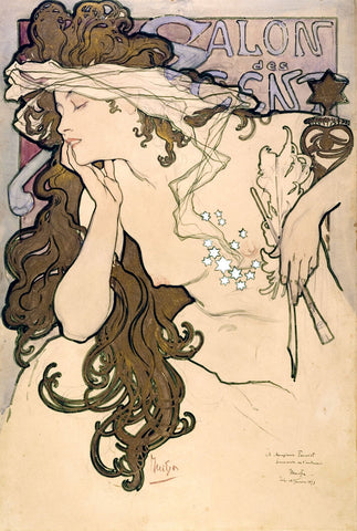Maquette de l'affiche du salon des cents de 1896 -  Alphonse Mucha - McGaw Graphics