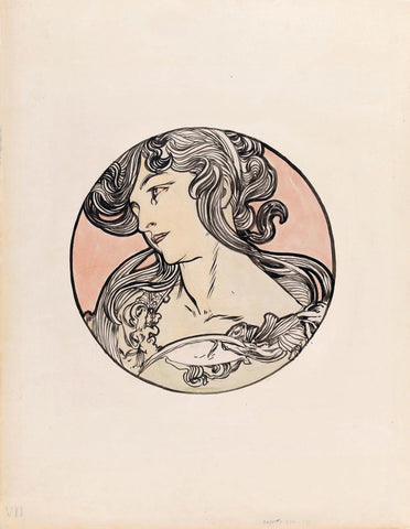 Vitrail pour la fa√ßade de la boutique Fouquet V -  Alphonse Mucha - McGaw Graphics