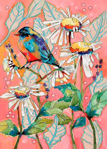Bluebird with Daisies -  Dorothy Holmes Mohler - McGaw Graphics