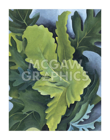 Green Oak Leaves, 1923 -  Georgia O'Keeffe - McGaw Graphics