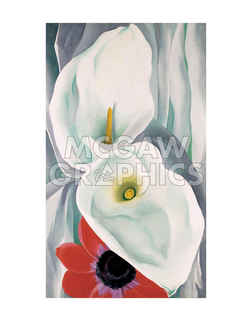 georgia o keeffe white calla lily Calla Lilies with Red Anemone, 1928