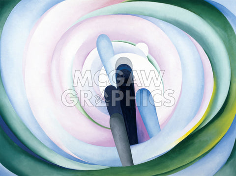 Grey Blue & Black Pink Circle, 1929 -  Georgia O'Keeffe - McGaw Graphics