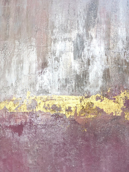 Gold Leaf Pink Silver Abstract 4 | McGaw Graphics