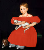 Girl in Red Dress with Cat and Dog, 1830-1835 -  Ammi Phillips - McGaw Graphics