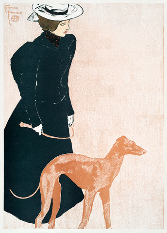 Woman with Greyhound, 1897 -  Edward Penfield - McGaw Graphics
