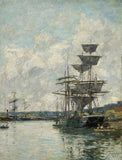 Ships at Le Havre -  Eugène Louis Boudin - McGaw Graphics