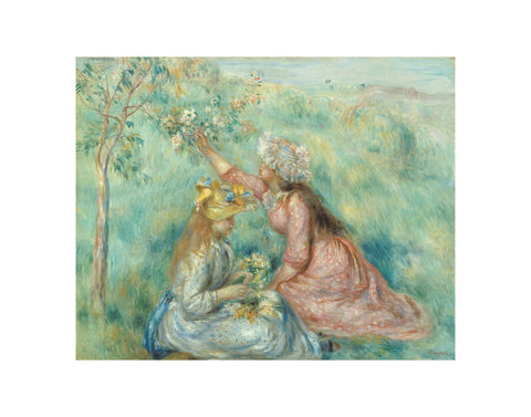 Girls Picking Flowers in a Meadow, c.1890 -  Pierre-Auguste Renoir - McGaw Graphics