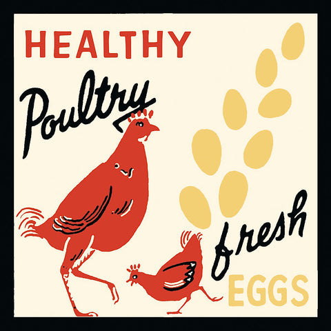 Healthy Poultry-Fresh Eggs -  Retro Series - McGaw Graphics