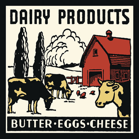 Dairy Products-Butter, Eggs, Cheese -  Retro Series - McGaw Graphics