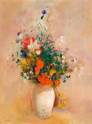 Vase of Flowers (Pink Background), ca. 1906 -  Odilon Redon - McGaw Graphics