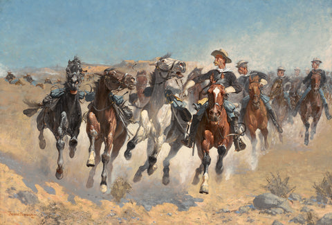 Dismounted: The Fouth Troopers Moving the Led Horses, 1890 -  Frederic Remington - McGaw Graphics