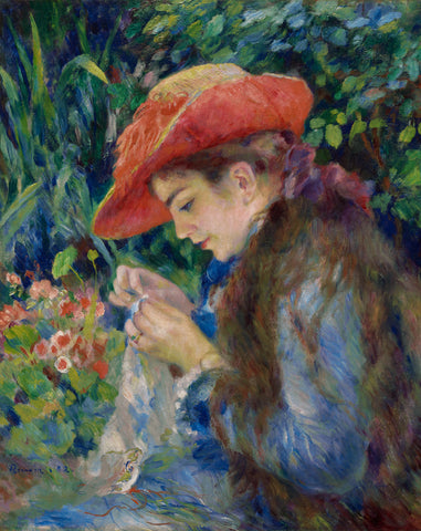 Marie-Therese Durand-Ruel Sewing, 1882 -  Pierre-Auguste Renoir - McGaw Graphics