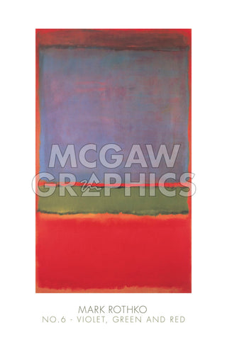 No. 6 (Violet, Green and Red), 1951 -  Mark Rothko - McGaw Graphics