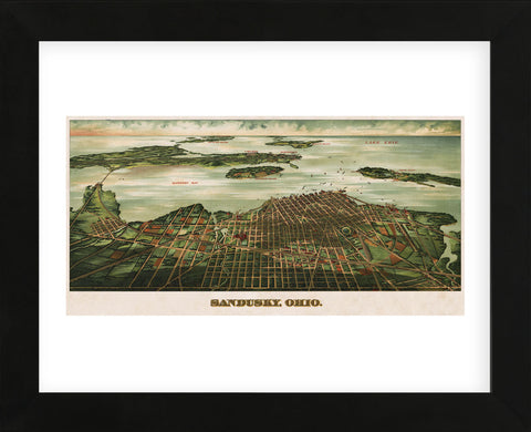 Bird’s Eye View of Sandusky, Ohio, 1898 (Framed) -  Alvord Peters Co. - McGaw Graphics