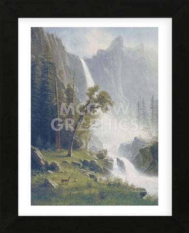 Bridal Veil Falls, Yosemite, ca 1871-73  (Framed) -  Albert Bierstadt - McGaw Graphics