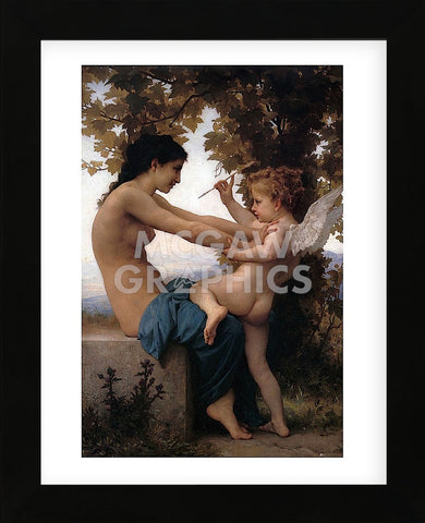 Girl Defending Herself Against Love (Framed) -  William-Adolphe Bouguereau - McGaw Graphics