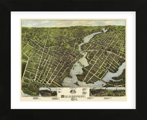 View of Bridgeport, Connecticut, 1875 (Framed) -  O.H. Bailey - McGaw Graphics