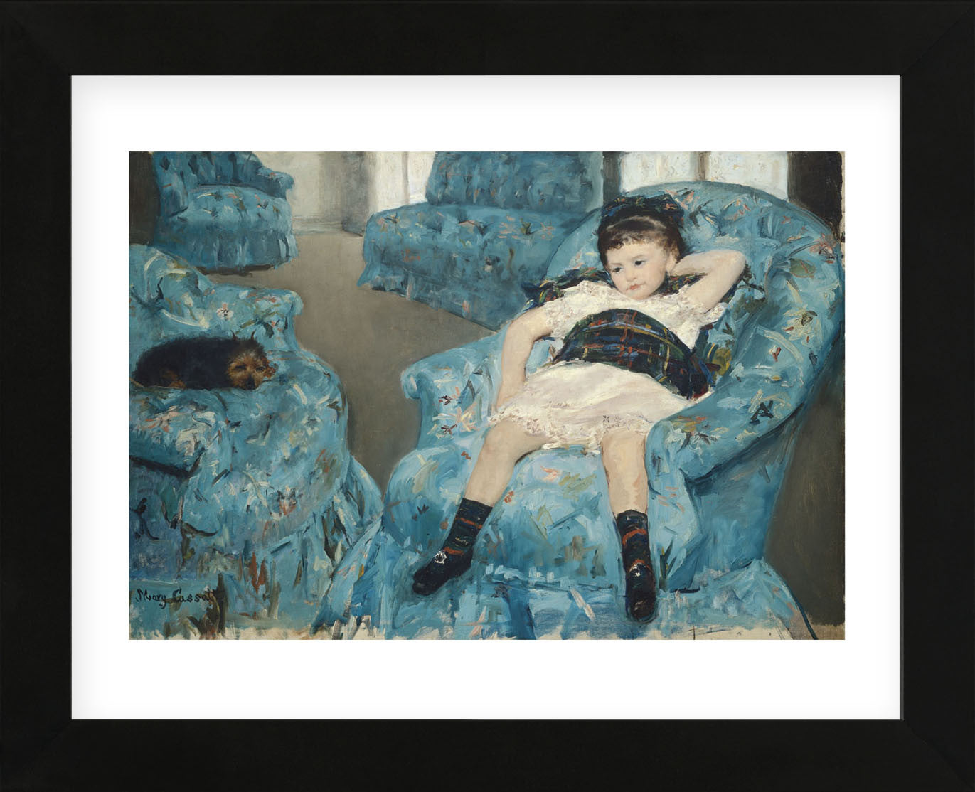 Little Girl in a Blue Armchair, 1878 (Framed) | McGaw Graphics