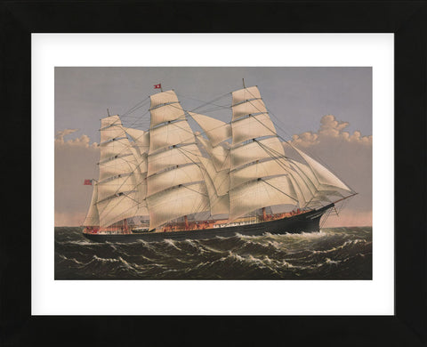 Clipper Ship “Three Brothers”, ca. 1875 (Framed) -  Currier & Ives - McGaw Graphics