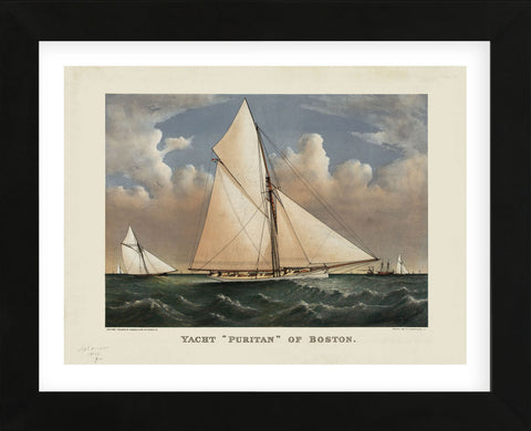 Yacht “Puritan” of Boston (Framed) -  Currier & Ives - McGaw Graphics