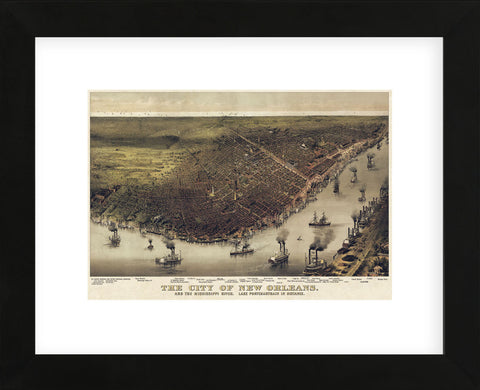 The City of New Orleans, Louisiana, 1885 (Framed) -  Currier & Ives - McGaw Graphics