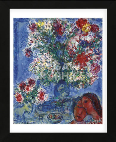 Les Amoureux et Fleurs, 1964 (Framed) -  Marc Chagall - McGaw Graphics