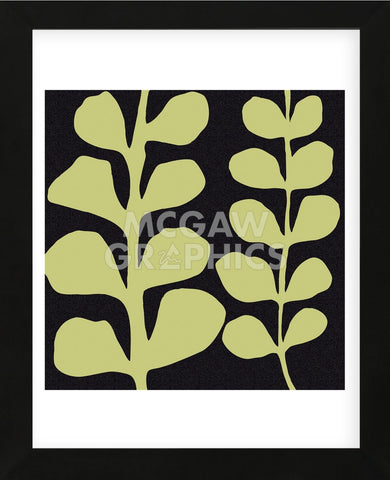 Green Fern on Black  (Framed) -  Denise Duplock - McGaw Graphics