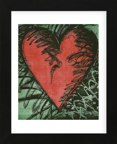 Rancho Woodcut Heart (Framed) -  Jim Dine - McGaw Graphics