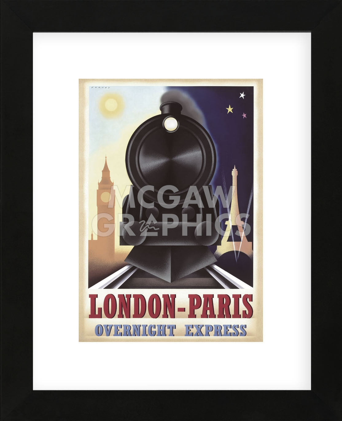 London-Paris Overnight Express (Framed) | McGaw Graphics