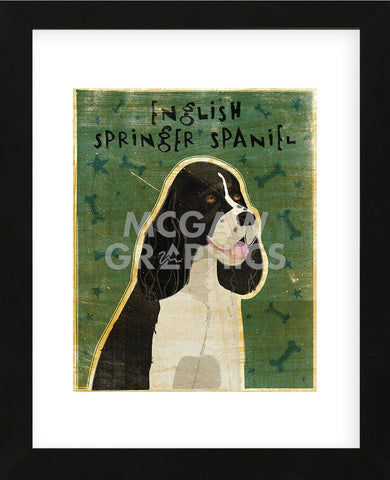 English Springer Spaniel (black and white)  (Framed) -  John W. Golden - McGaw Graphics